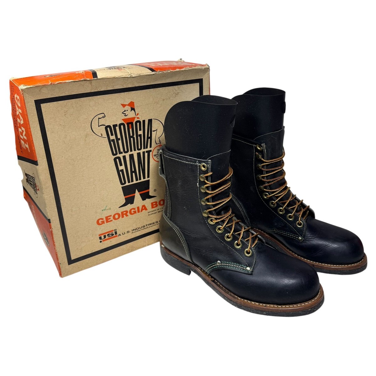 New Vintage 1960's Georgia Giant Safety Steel Toe Logger Work