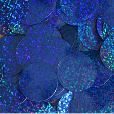 30mm ROUND SEQUIN PAILLETTES ~ Royal Blue HOLOGRAM Metallic ~ Made in USA