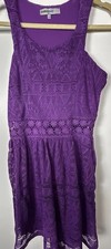 Ballyblue Fit Flare Knee Length Dress Lg Lace Cottage Party Wedding Date Nite