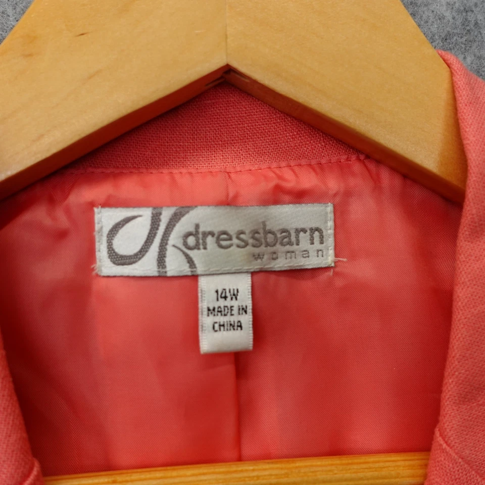 Dressbarn Pantalón Traje Mujer 14W 1X Rosa Salmón Blusa Cuentas Verano 32x27 Foto 3 de 4