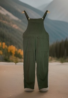 Zanzea Collection Women's M Olive Green Gauzy Cotton Lightweight Bib Overalls