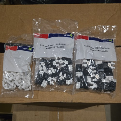 #ad 24 Black Cat 6 Leviton keystone Jacks With Covers $75.00