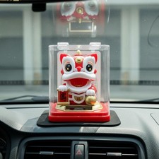Nodding Head Lion Car Ornament Comes with Dust Cover for Office Desk