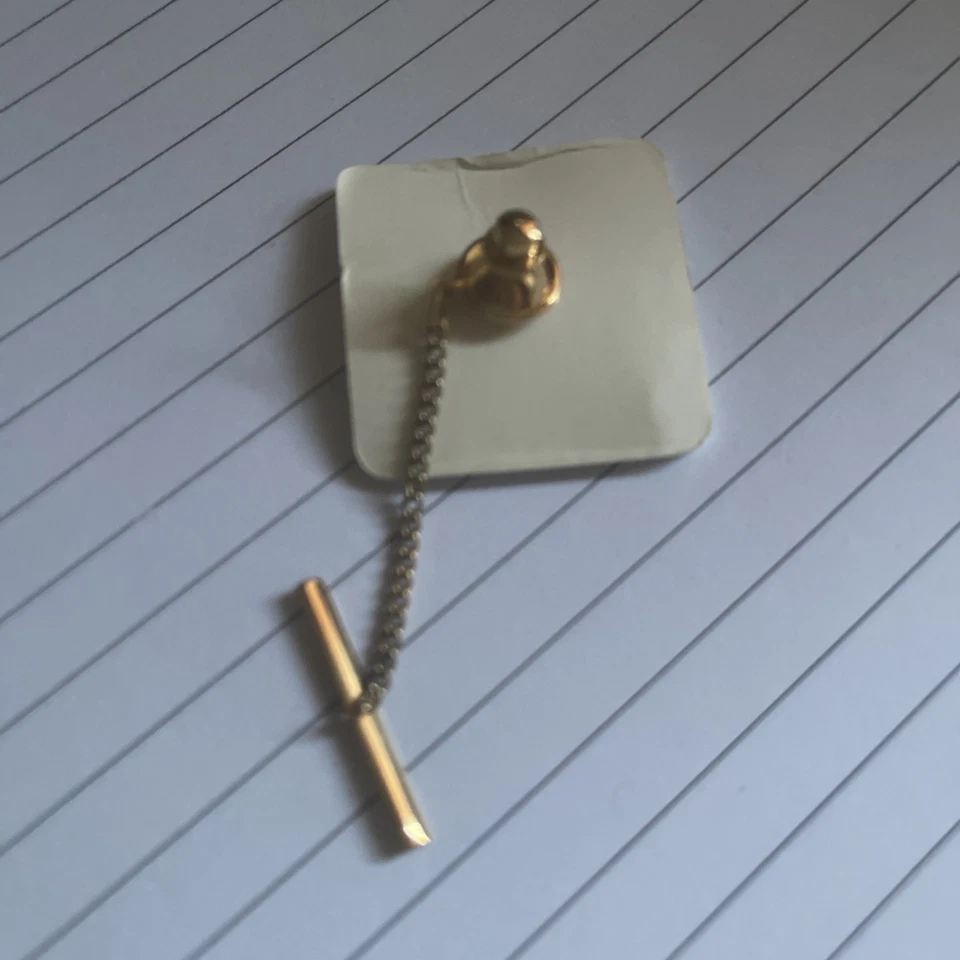 M Initial Monogram Letter Name Font Vintage SWANK Lapel Pin Tie Tack - Image 3 of 4