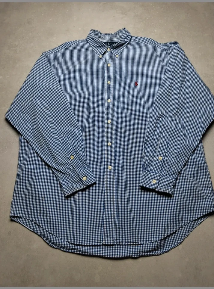 Chemise manches longues Ralph Lauren - Homme Taille XL - Bleu et Blanc Blake - Photo 2/4