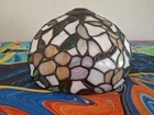 New ListingVintage Tiffany Style Lamp Shade Stained Glass Floral 10"x6.5" Multicolor