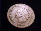 1880 Indian Head Cent, Good to Very Good grade.