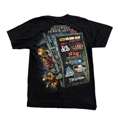 Universal Studios HHN 2013 Mazes Walking Dead Evil Dead Resident Evil T-Shirt M