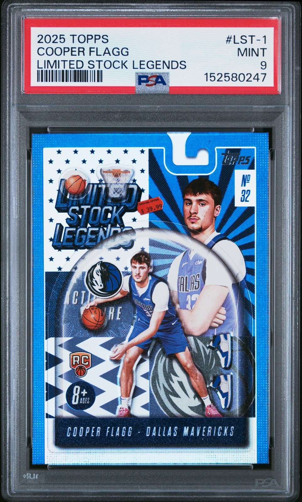 2025 TOPPS LIMITED STOCK LEGENDS #LST-1 COOPER FLAGG PSA 9