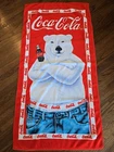 Vintage Coca Cola Polar Bear Beach Towel Underwear Bear 27"x53" Good Condition!