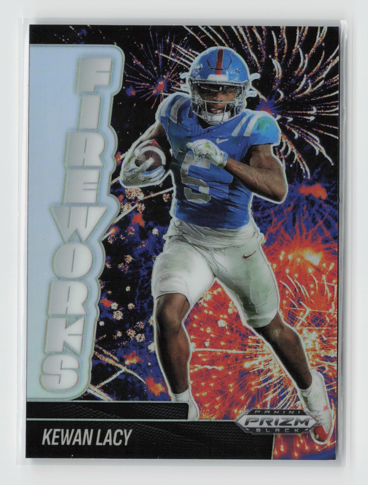 2025 Panini Prizm Black #12 Kewan Lacy Fireworks Silver