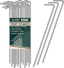 20 Pack Of Heavy Duty Metal Galvanized Steel Tent Stakes for Camping/Inflatables