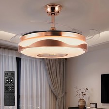 Retractable Ceiling Fan Light 42 Inch Modern ...