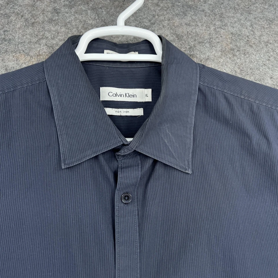 Calvin Klein Button Up Shirt Mens XL Blue Non Iron Long Sleeve Business Non Iron - Image 2 of 4