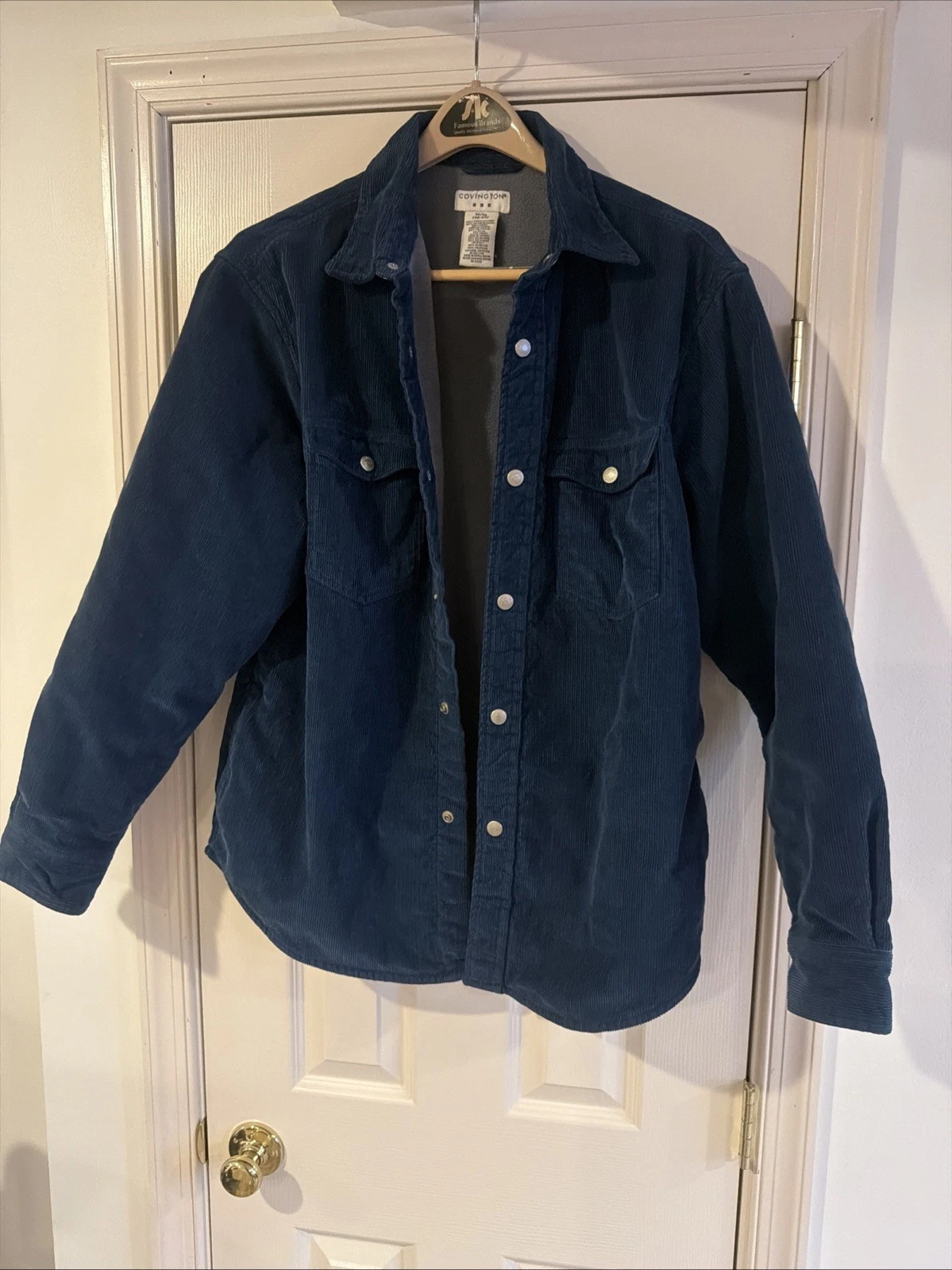 Classic 4 Pocket Covington Blue Lined Outdoor Jacket Cotton Blend Corduroy
