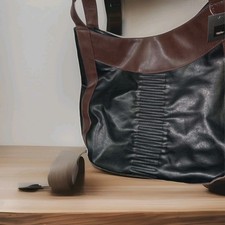 Mossimo Supply Co. lage brown and black faux leather tote bag. NWT