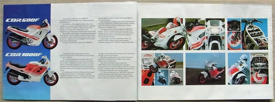 HONDA SPORTS & TOURING MOTORCYCLES Sales Brochure 1988 NTV600J CBR1000F XBR500S+ - Image 2 of 4