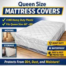 QUEEN SIZE MATTRESS COVER Extra Soft Plastic Fitted Protector Waterproof
