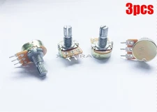 3Pcs 100K Ohm B100K Knurled Shaft Linear Rotary Taper Potentiometer Ic New tx
