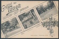 DOA AK Grüße aus Tanga Hotel Deutscher Kaiser 1909 nach Eibau (S28135)
