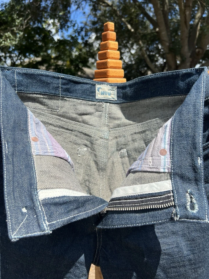 Wide Leg Japanese Raw Selvedge Denim Jeans Custom Hand Made - Image 3 of 4