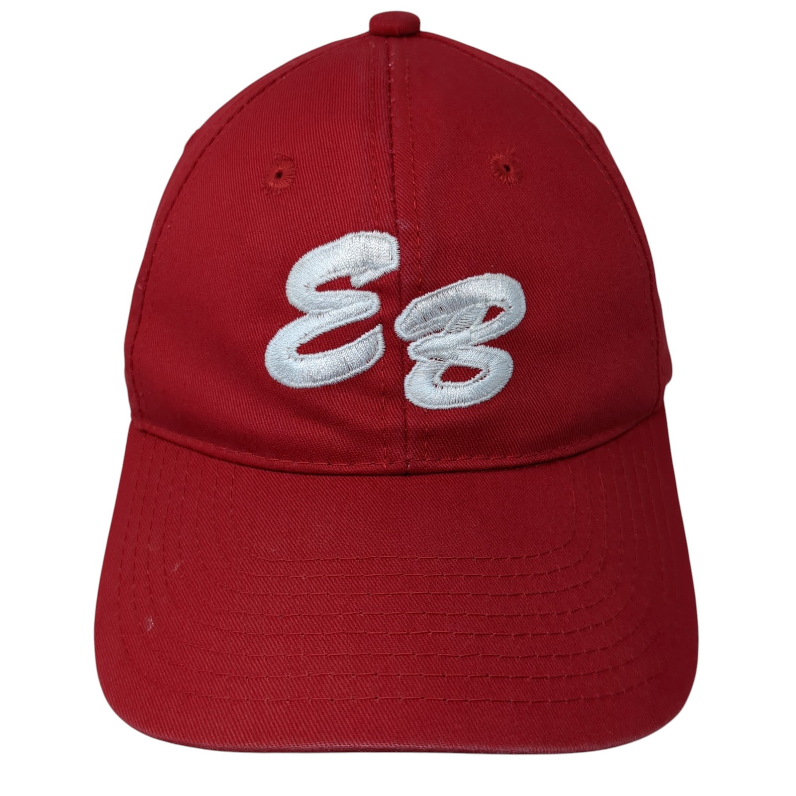 EB Strapback Baseball Cap Red One Size Adjustable… - image 1