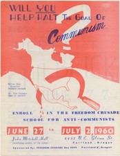 John Mitchell HALL / Will You Help Halt the Goal of Communism? Enroll 1960