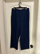 Alfred Dunner Dress Pants Size 14P Elastic Waist Pull On Navy Blue
