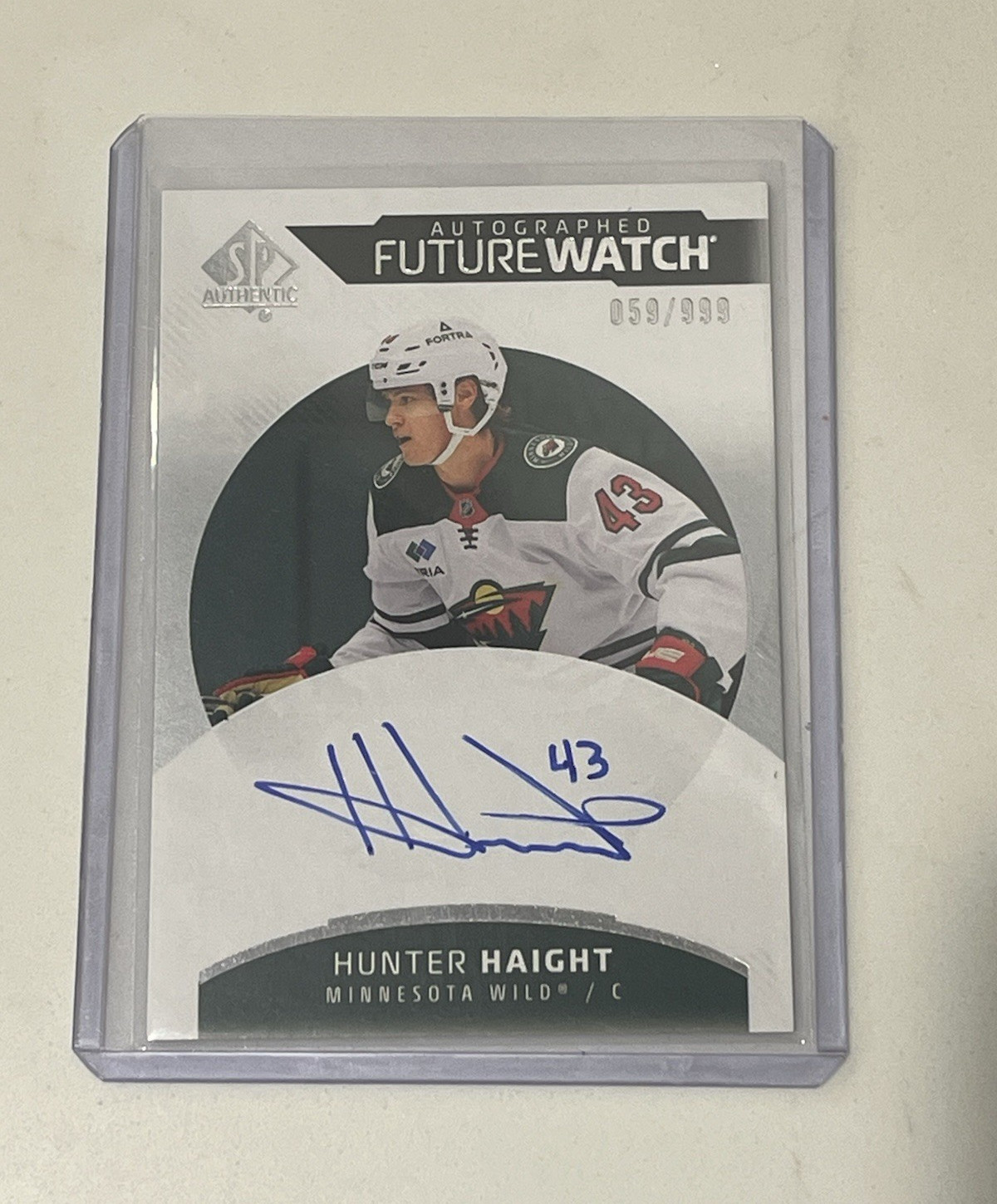 Upper Deck SP Authentic 2025-26 Hunter Haight #182 Rookie Auto /999