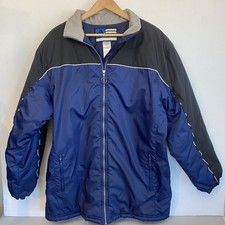 VTG 90s Adidas Team Parka Jacket Blue Medium 50 Chest Fits Like XL Oversized