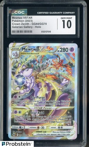 2023 Pokemon Crown Zenith Galarian Gallery #GG44 Mewtwo VSTAR CGC 10 GEM MINT