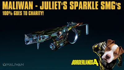 LVL 60 Borderlands 4 - MALIWAN PEARL - JULIET'S SPARKLE SMG's - 100% CHARITY!