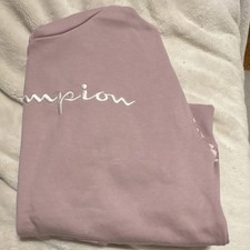 Champion Pink Pullover Sweatshirt Women Checkered Logo Embroidered Long Sleeve