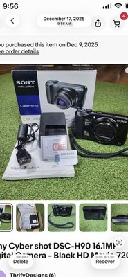 Sony Cyber shot DSC-H90 16.1MP Digital Camera - Black HD Movie 720p