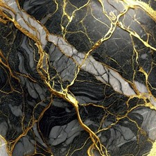 Black Marble with Gold Veins 42 - 20" x 38" Hydrographic Film Hydro Dipping