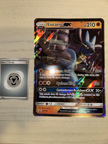 Pokémon TCG Lucario GX SM100 Jumbo Card Sun And Moon Black Star Promo