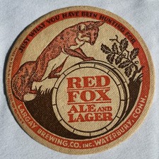 Largay Brewing Co, Red Fox Ale and Lager, Barrel, Waterbury CT, 4,25"