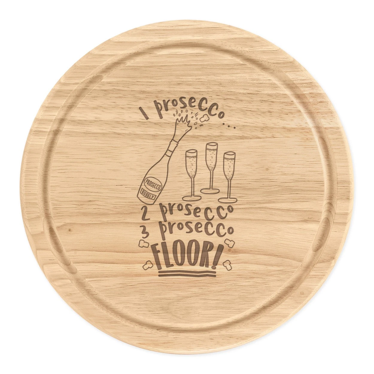 1 2 3 Prosecco Round Chopping Floor Cheese Table Fun