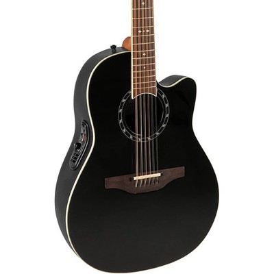 Ovation 2751AX5G Pro Standard Balladeer Deep Contour 12String AE Guitar Blk