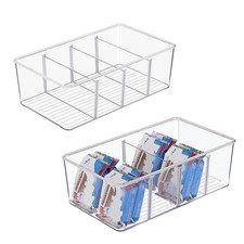 Vtopmart 2 Pack Food Storage Organizer Bins, Clear Plastic Bins for Pantry, K...