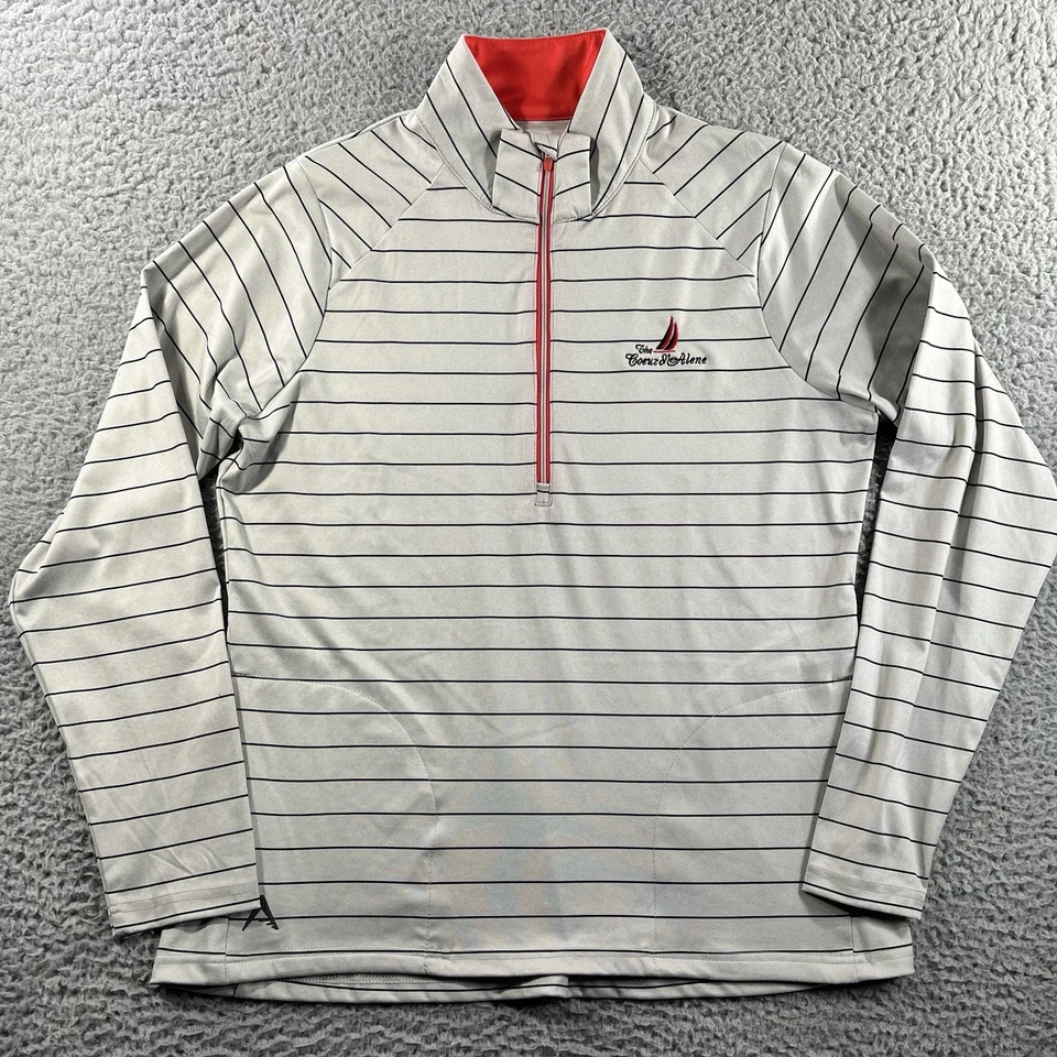 COEUR D ALENE GOLF 1/4 CREMALLERA MUJER JERSEY A RAYAS GRANDE SUDADERA SUÉTER Foto 3 de 4