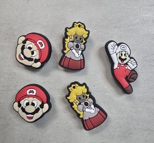 Lot 5 Mario Princess Croc Shoe Charms Set Rubber Charm Head Nintendo