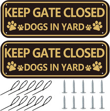 Beware of Dog Sign for Fence 2-Pack Keep Gate Closed Sign Dogs
