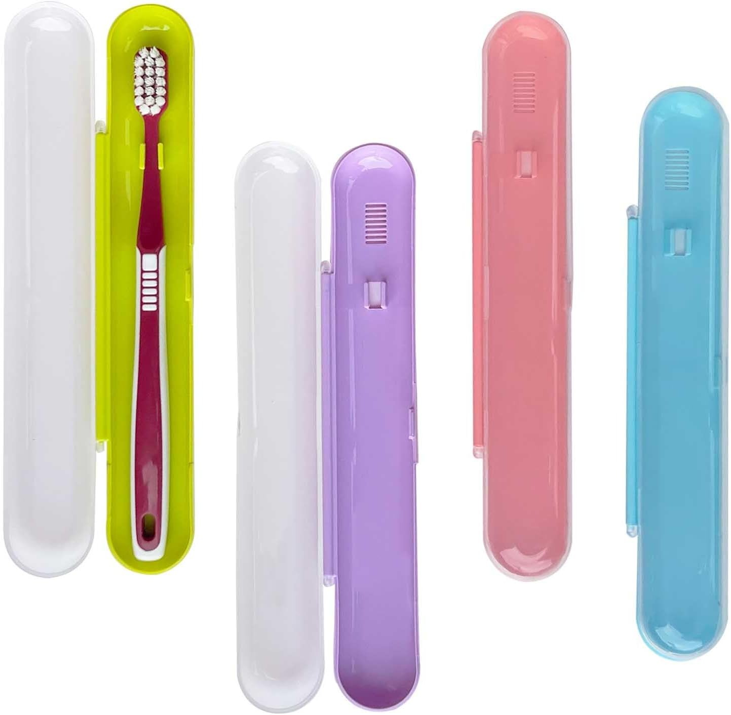 4 Packs Toothbrush Travel Case, Portable Holders - Compact... 