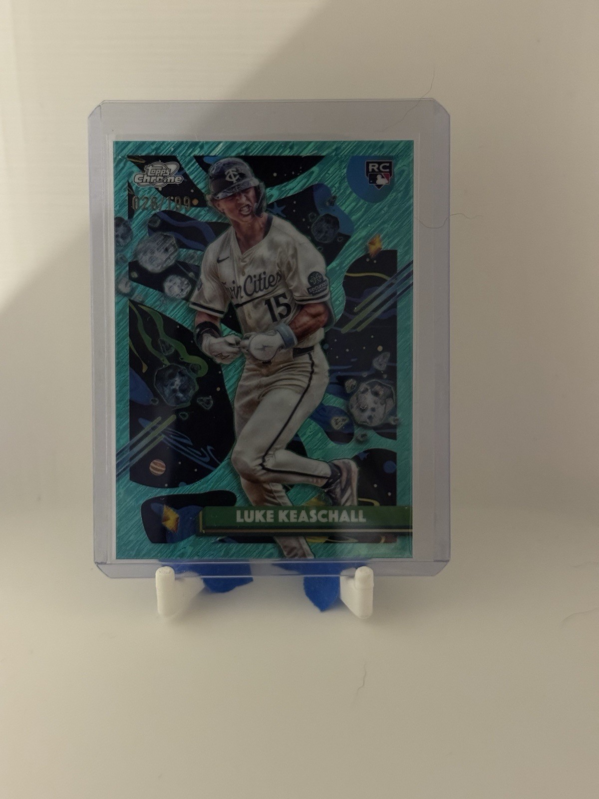 2025 Topps Cosmic Chrome - Luke Keaschall #153 Aqua Equinox Refractor /199 (RC)