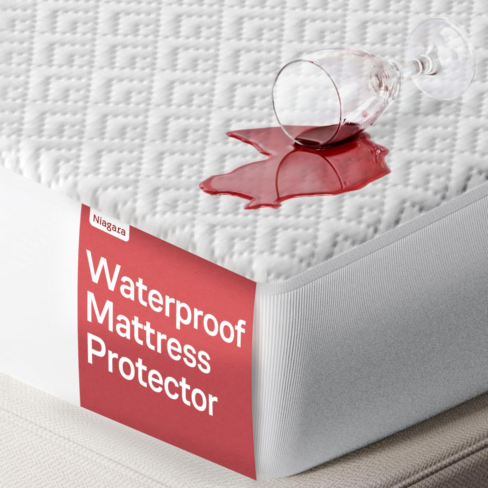 100% Waterproof Queen Mattress Protector – 360 Spill & Stain Protection