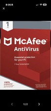 McAfee AntiVirus 2025 Key 1 Year / 1 PC 