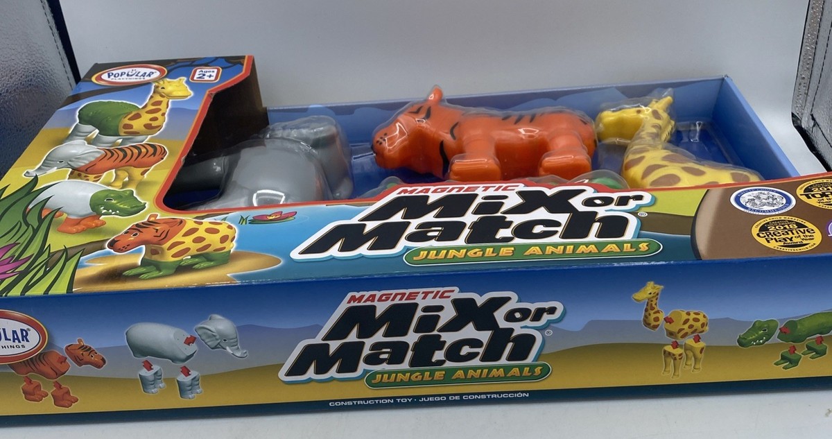 2018 Magnetic Mix or Match Jungle Animals Play Set 16 Pieces