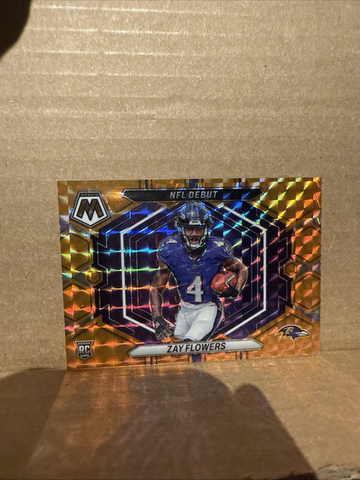 2023 Panini Mosaic - Nfl Debut Zay Flowers #ND-18 Orange Mosaic Prizm /199 (RC)