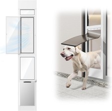 FurrFinesse Sliding Glass Dog Door Insert Adjustable Aluminum Pet Door White
